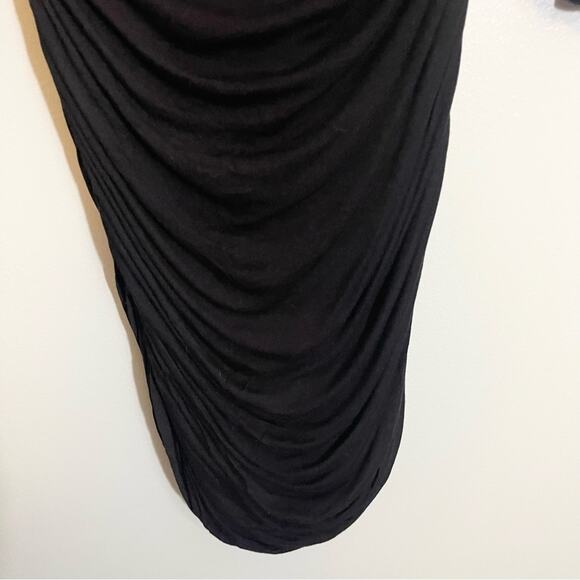 H&M Women's Black Long Sleeve Form Fitting Ruched Dress Size Medium - Picture 12 of 13